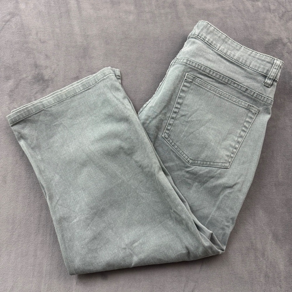 Lee Riveted Ultimate 5 Capri Jeans Sage Green Muted Olive Stretch Cropped 10M